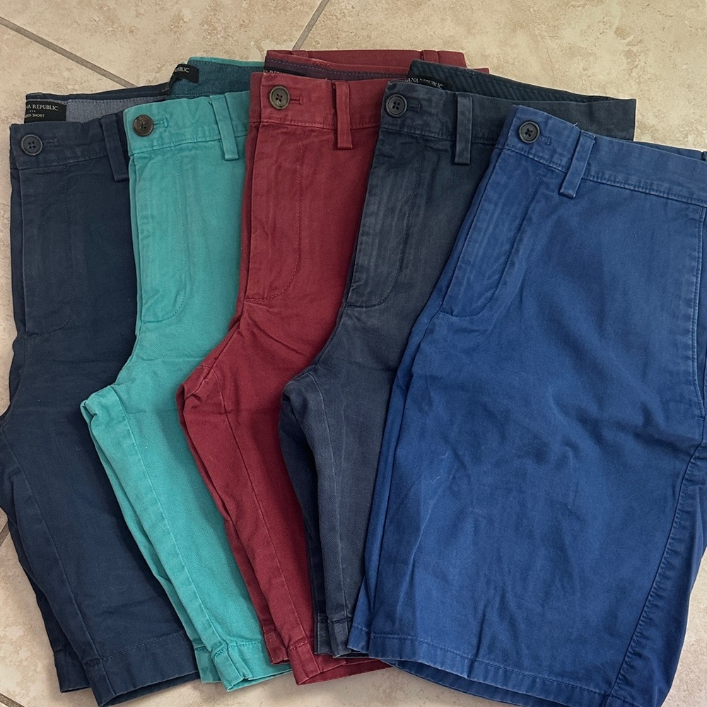 Banana Republic Men's Cargo Shorts - Navy, Teal, Red, Black, Blue